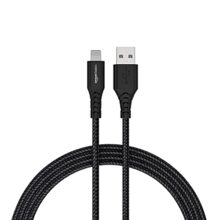 amazon basics PVC Molded Nylon USB A To Lightning Mfi Certified Charging Cable | Compatible with iPhone 13,12,11; 13,12,11 Pro; 13,12 11 Pro Max; 13,12 Mini (Black,1.2M)