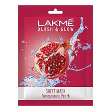 Lakme Blush & Glow Pomegranate Sheet Mask, Soothing, Hydrating, 25 Ml