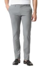 Men Grey Solid Trousers
