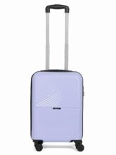 Teakwood Small Size 8 Wheels Trolley Bag, Hard Cabin with Zipper Closure, Adjustable Push Button & Cross Side Strap, Number Lock System 360 Degree (Small, Lavender)