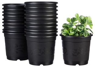 Amazon Brand – Solimo 100% Virgin Plastic Round Nursery Planter Pot | Indoor And Outdoor Flower Pot For Home/Office/Table/Garden/Balcony Decoration | 6 Inch (Set Of 20)