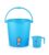 Cello Frosty Delux Bathroom Set (18 L Bucket & 1 L Mug), Blue | Lightweight Durable & Sturdy With Easy-Grip Handles | Plastic Multipurpose Bath Set For Modern Bathrooms