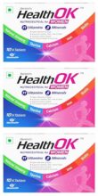 Mankind HealthOK Women Multivitamin 10 Tablets – Strawberry Flavour, Pure Vegetarian, 19+ Essential Vitamins & Minerals with Biotin & Ginseng | Hair Skin Nails, Energy & Bone Health Support x Pack of 3