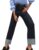 Marks & Spencer Mid Rise Wide Leg Turn Up Jeans Indigo Mix