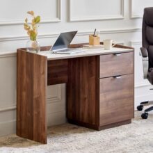 Home Centre | Hadley Study Desk | Study Table for Home Office | Engineered Wood | Brown | 1 Year Warranty