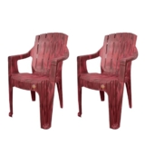 Cello Hercules Chair Set Of 2, Rosewood | Unbreakable, Durable & Strong |Blended Pp Material, Easy To Clean |Plastic Chair For Living Room, Home & Office | 3 Years Warranty – Manufacturing Defects