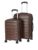 Teakwood 8 Wheel Set of 2 Trolley Bag, Hard Cabin with Zipper Closure, Adjustable Push Button & Cross Side Strap, TSA Lock System 360 Degree (Small-Medium, Brown)