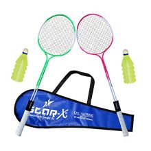 Starx Aluminum Shaft Unisex Badminton Racket With Double Wiring, Soft Grip, Light Weight, Cover Protected And Shuttle Cock (Multicolour) – Pack Of 10 | Gym Equipment For Home Gym Workout