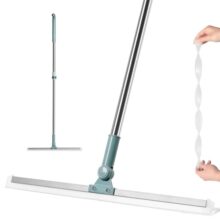 Floor Squeegee With Adjustable Handle 23–39 Inch | 49.5 Cm Wide Silicone Blade | 180° Rotating Scraper For Water And Floor Cleaning | Multi-Surface Use