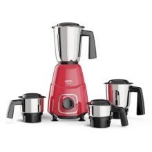 Milton Spire Mixer Grinder, ISI Certified, Grindstone Blade Technology, 4 Jar, 550 W (21000 RPM), 5 yr motor warranty, 2 yr product warranty I Red