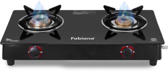 Fabiano 2 Burner With Toughened Glass Isi Marked & 2 Years Door Step Warranty Glass Manual Gas Stove(2 Burners)