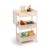 Nayasa Rope Kitchen Trolley with Wheels | 3-Layer Metal Vegetable Basket Stand & Kitchen Storage Rack | Multipurpose Kitchen Organizer for Onion Potato Storage | Ivory