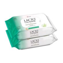 Lacto Calamine Daily Cleansing Facial Wipes 25N Each – Pack Of 2 | Wet Wipes For Face With Aloe Vera, Cucumber & Vitamin E | Makeup Remover Wipes| Hydrating,Refreshing, Soothing|Paraben & Alcohol Free