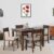 EXCEL HOME 4 Seater Wooden Dining Set, Grey Upholstered Chairs, Modern Kitchen Furniture