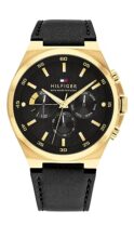 Tommy Hilfiger Quartz Multifunction Black dial Leather Strap Watch for Men-TH1792086