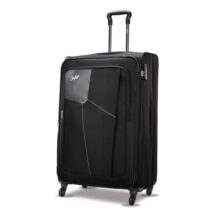 Skybags Rubik Soft Case Large Size (Check-in) 8-Wheel Trolley Bag, Black | Spacious, Lightweight, Front Pocket, Durable Polyester Case Travel Luggage, Combination Lock, 5-Year Global Warranty