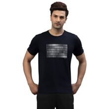 Red Tape Printed Round Neck T-Shirt for Men | Premium Comfort | Versatile Everyday Essential – RHP1194M-L Navy