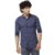 Spykar Men Navy Blue Satin Slim Fit Full Sleeve Causal Printed Shirt