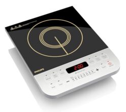 Philips Viva Collection HD4928/01 Induction Cooktop, Black | 2100W | Fast Gas-Free Cooking | No LPG Required | Preset Indian Menus | Crystal Glass Plate | Auto-Off