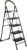 Asian Paints Trucare 5 Steps|Black Color|5 Year Warranty|Home Ladder|Anti-Skid, Foldable Steel Ladder(With Platform, Hand Rail)