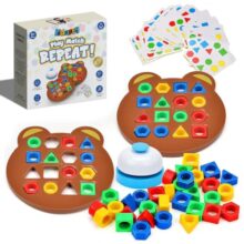 Kidology Geometric Shape and Color Matching Puzzle Board Game with Bell for Kids 3+ Years | Sensory Educational, Fun and Learning Toy for Children | Ideal for Gifting