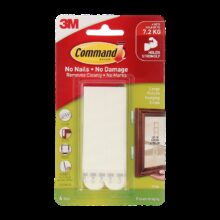 Command 3M Large Picture Hanging Strips, Holds upto 7.2kg, Self Adhesive, 4 Pairs Hook 1(Pack of 1)