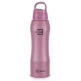 Go24 pexpo Belly ISI Certified Stainless Steel Water Bottle – 750ml, with Straw Lid Sipper Cap | Single Wall Fridge Bottle | For Home, Office, Gym, School, Yoga & Trek – Rosy Brown