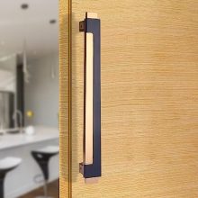 Bonkaso 319 Zinc Alloy Premium Classic Push Pull Door Handle For Glass & Wooden Door, Matt Black With Rose Gold Finish (Set Of 1, 12 Inch)