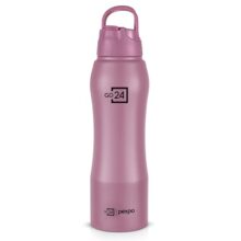 Go24 pexpo Belly ISI Certified Stainless Steel Water Bottle – 750ml, with Straw Lid Sipper Cap | Single Wall Fridge Bottle | For Home, Office, Gym, School, Yoga & Trek – Rosy Brown