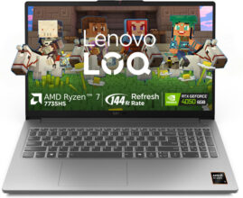 Lenovo LOQ Essential AMD Ryzen 7 Octa Core 7735HS – (16 GB/512 GB SSD/Windows 11 Home/6 GB Graphics/NVIDIA GeForce RTX 4050) LOQ 15ARP10E Gaming Laptop(15.6 inch, Luna Grey, 1.8 kg, With MS Office)
