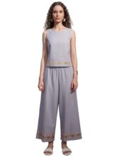 Vishudh Women Regular Fit Round Neck Co-Ord Set Vvcs000059 Blue L