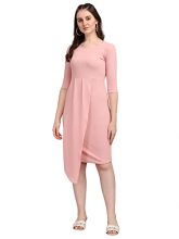 Purvaja Women’S Corduroy Bodycon Knee Length Dress (Ruby-122-Pe-S_Peach