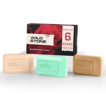 Wild Stone Ultra Sensual, Forest Spice and Musk Soaps for Bath, (Pack of 6, 100gm each) | Grade 1 soaps | Refreshing Bath Soap for Men | Skin-Friendly and Energizing