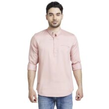 Spykar Pink Regular Slim Fit Full Sleeves Solid Shirts for Men