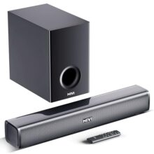 Mivi Fort H120 Soundbar – 120W Home Theatre Sound Bar, 2.1 Channel, 2 in-Built Speakers and 1 External Subwoofer, Multiple EQ & Input Modes, Made in India Sound bar for TV