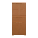 Cello Novelty Triplex Plastic Cabinet with Dustproof Doors| 3 Year Warranty | Almirah, Cupboard, Wardrobe for Home, Living Room, Bedroom, Kitchen, Office, Outdoor| Sandalwood Brown Colour