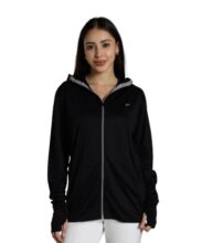 BLUE TYGA BLUTYGA Womens Nylon Standard Length Sunscreen Jacket 2.0 – Advanced from Sun & Pollution – UPF 50+ Protection, Black, Small