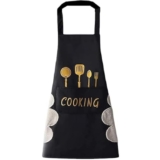 Popfizz Apron For Kitchen Cooking Waterproof Apron For Women Men With Pockets And Side Coral Velvet For Wiping Hands Towel Grill Cooking Bbq Kitchen Accessories Items For Home