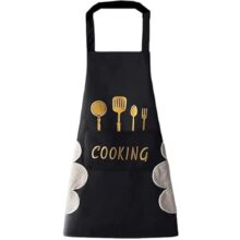 Popfizz Apron For Kitchen Cooking Waterproof Apron For Women Men With Pockets And Side Coral Velvet For Wiping Hands Towel Grill Cooking Bbq Kitchen Accessories Items For Home