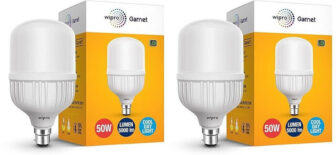 Wipro 50 W Basic Standard B22 LED Bulb(White, Pack of 2)