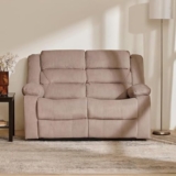 Home Centre | Cairo NXT 2-Seater Fabric Recliner | Recliner Sofa for Living Room | Solid Wood | Beige | 2 Year Warranty