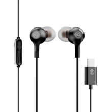 OOGE Beat 3 Wired in Ear Headphones with Mic & Magnetic Eartips, High Bass (PureTone), Type-C Jack, Inline Control, Premium Metallic Finish, Angled Buds for Comfort fit (Black)