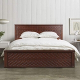 HomeTown Solid Wood Victoria Box Storage King Size Bed (Antique Cherry)