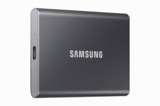 Samsung T7 1TB, Portable SSD, up to 1050MB/s, USB 3.2 Gen2, for Photography, Gaming, Students & Professionals, External Solid State Drive (MU-PC1T0T), Grey