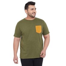 Bigbanana Men’s Round Neck T-Shirt (Derby,Olive,5XL)