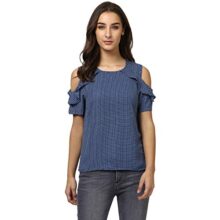 Harpa Women Checkered Top (GR5433- Blue_X-Large)