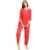 Ichaa Women’s Red Rayon Printed Top and Pyjama Night Wear Night Suit or Lounge Wear Set