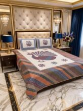 Pure Cotton Jaipuri Premium King Size Double Bedsheet With 2 Pillow Covers, 280 Tc Bedsheet For Double Bed (King Size 100X108 Inch)