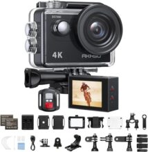 AKASO EK7000 4K30FPS 20MP WiFi Action Camera with EIS Ultra HD 131FT Waterproof Underwater Camera Remote Control 4X Zoom Support External Microphone Black