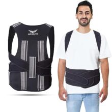 XTRIM Posture Corrector for Men & Women, Adjustable Back Support Belt for Back Pain Relief, Spine Posture Corrector with Soft Shoulder Pads, Back Straightener Belt (Medium)